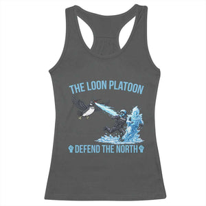 The Loon Platoon Defend The North Racerback Tank Top Minnesota Rebel Loon Resist TS12 Dark Heather Print Your Wear