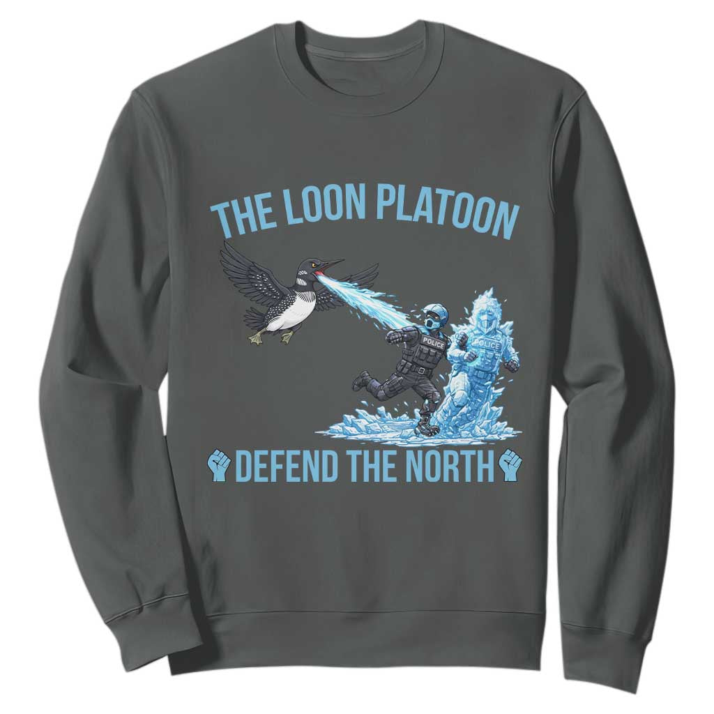 The Loon Platoon Defend The North Sweatshirt Minnesota Rebel Loon Resist TS12 Dark Heather Print Your Wear