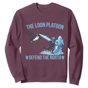 The Loon Platoon Defend The North Sweatshirt Minnesota Rebel Loon Resist TS12 Maroon Print Your Wear