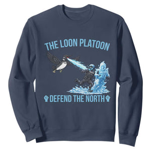 The Loon Platoon Defend The North Sweatshirt Minnesota Rebel Loon Resist TS12 Navy Print Your Wear