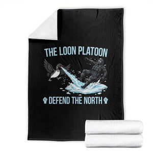 The Loon Platoon Defend The North Throw Blanket Minnesota State Bird Rebel TS12 Black Print Your Wear