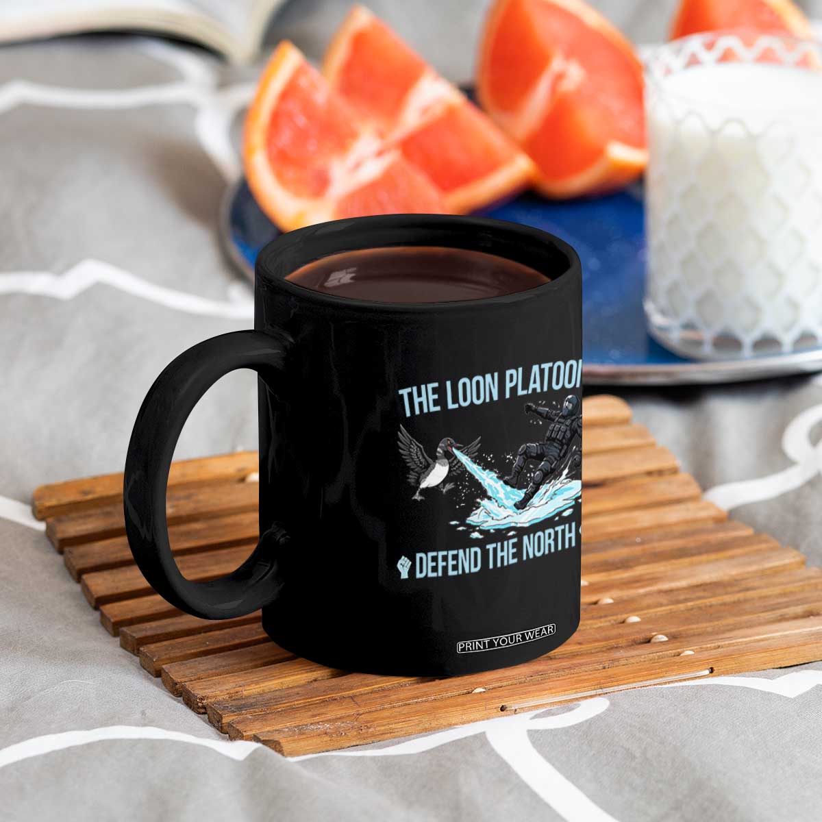 The Loon Platoon Defend The North Coffee Mug Minnesota State Bird Rebel TS12 Print Your Wear