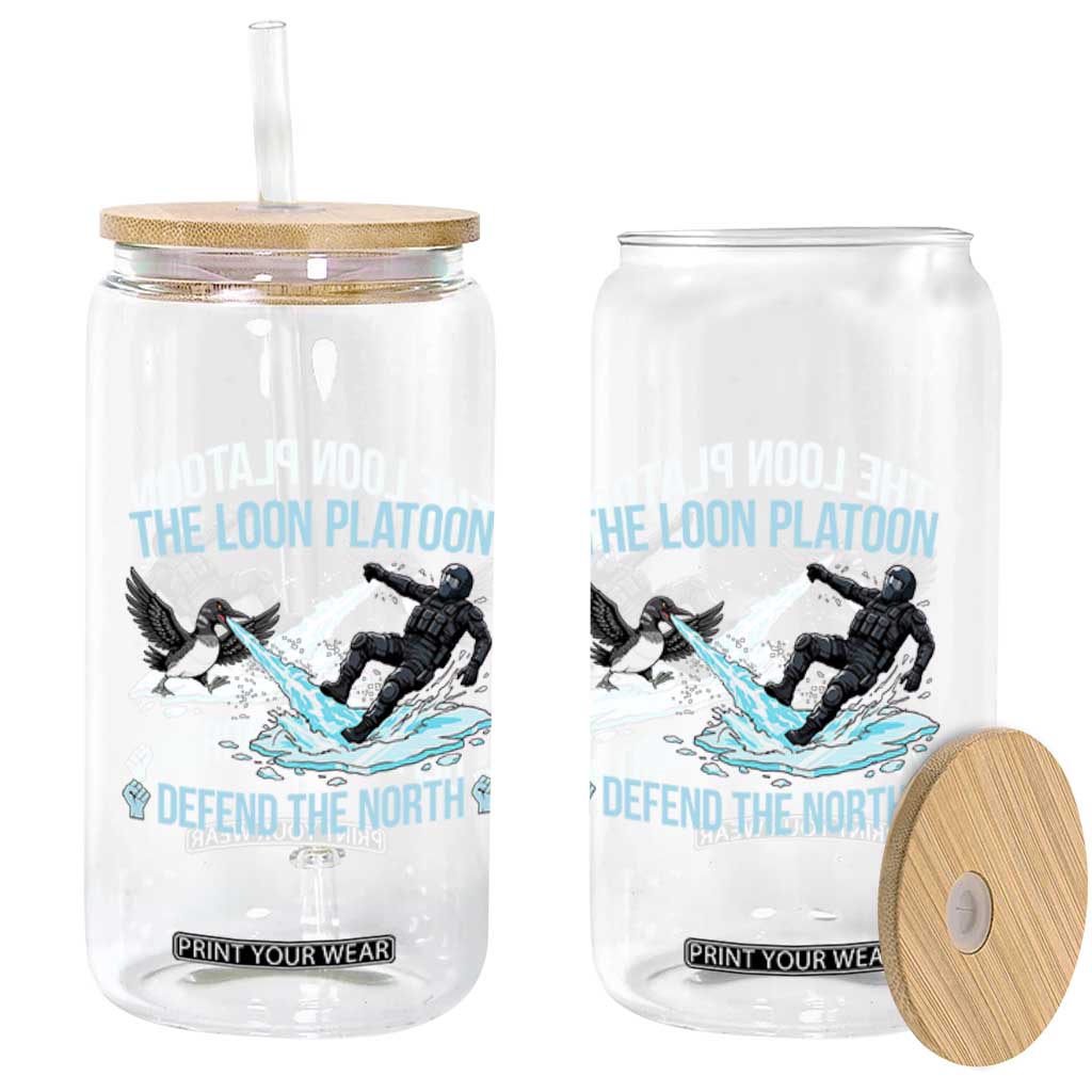 The Loon Platoon Defend The North Glass Can Minnesota State Bird Rebel TS12 Print Your Wear