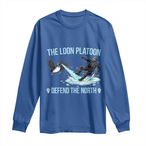 The Loon Platoon Defend The North Long Sleeve Shirt Minnesota State Bird Rebel TS12 Royal Blue Print Your Wear