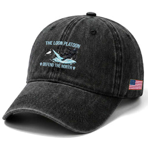 The Loon Platoon Defend The North Washed Cotton Baseball Cap Minnesota State Bird Rebel TS12 Print Your Wear