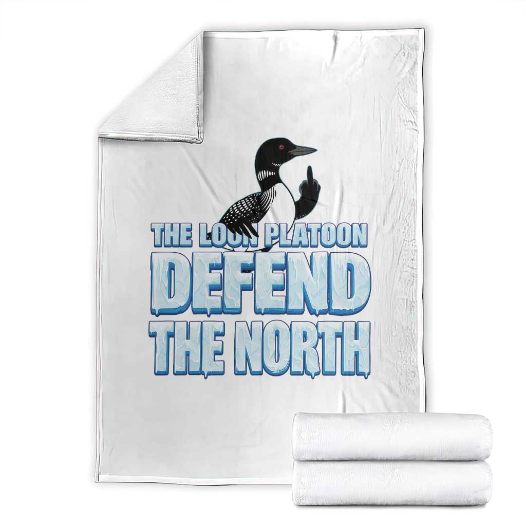 The Loon Platoon Defend The North Throw Blanket MN State Bird Loon Resistance TS12 White Print Your Wear