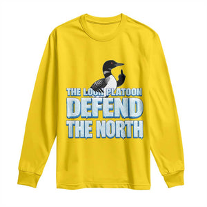The Loon Platoon Defend The North Long Sleeve Shirt MN State Bird Loon Resistance TS12 Daisy Print Your Wear