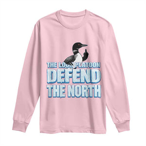 The Loon Platoon Defend The North Long Sleeve Shirt MN State Bird Loon Resistance TS12 Light Pink Print Your Wear