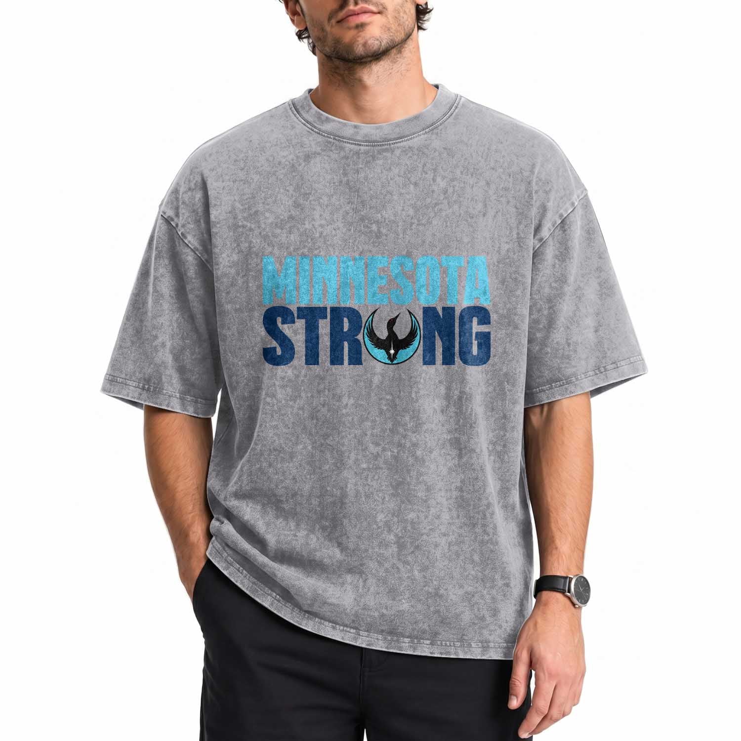 MN State Bird Loon Washed Cotton T-Shirt Minnesota Strong Pride