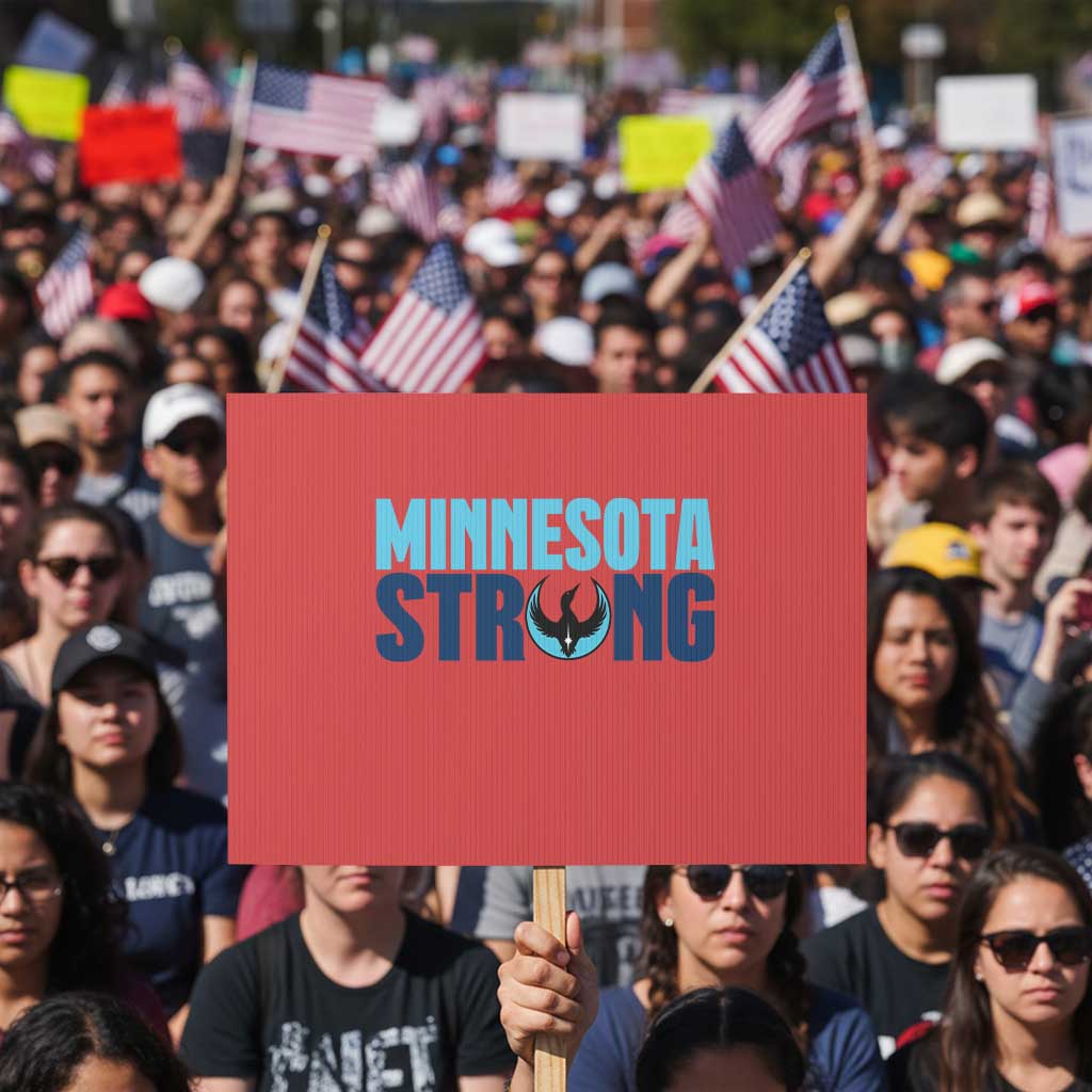 MN State Bird Loon Protest Sign Minnesota Strong Pride TS12 Horizontal 18