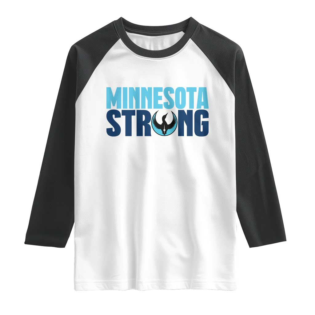 MN State Bird Loon Raglan Shirt Minnesota Strong Pride TS12 White Black Print Your Wear