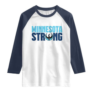 MN State Bird Loon Raglan Shirt Minnesota Strong Pride TS12 White Navy Print Your Wear
