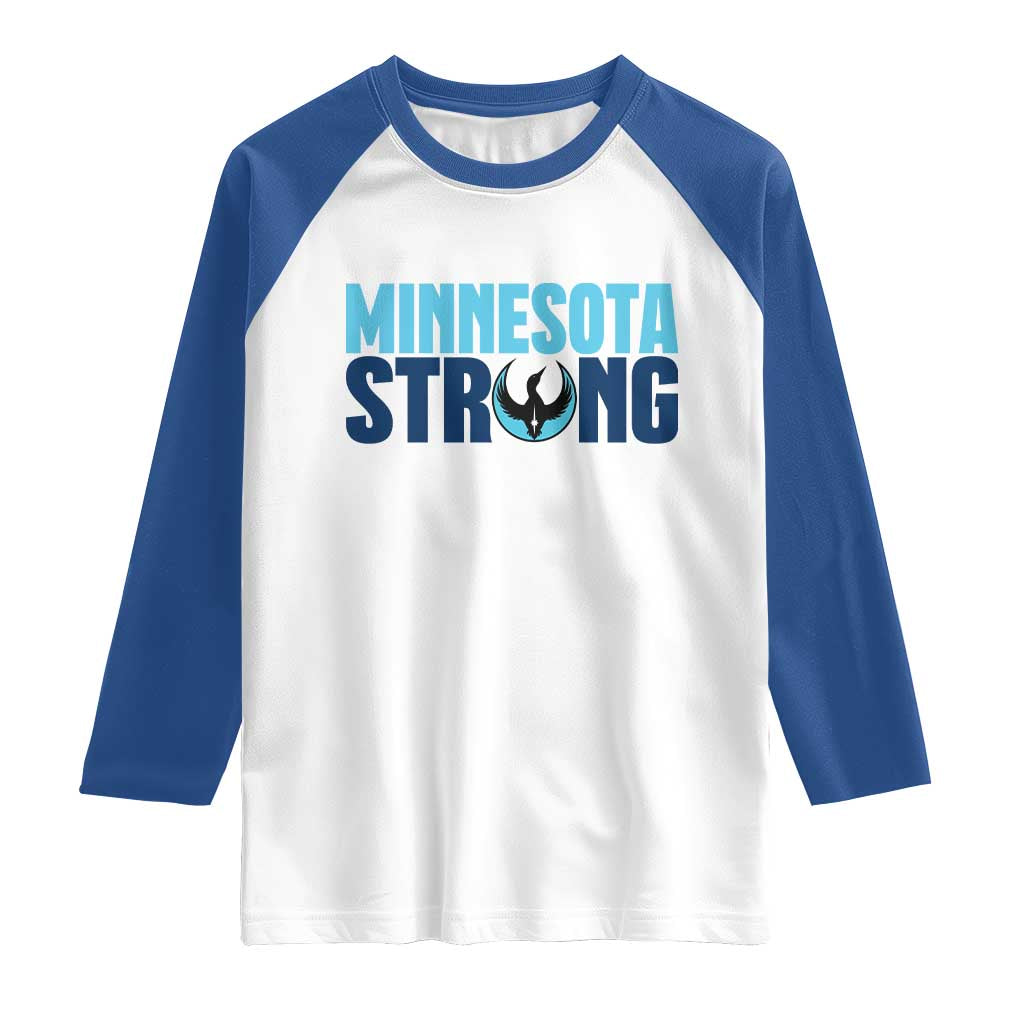 MN State Bird Loon Raglan Shirt Minnesota Strong Pride TS12 White Royal Print Your Wear