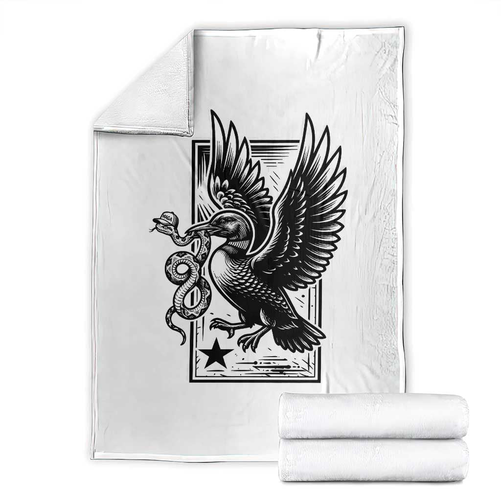 Rebel Loon Takes Down The Snake Throw Blanket Support MN Anti Ice Movement TS12 White Print Your Wear
