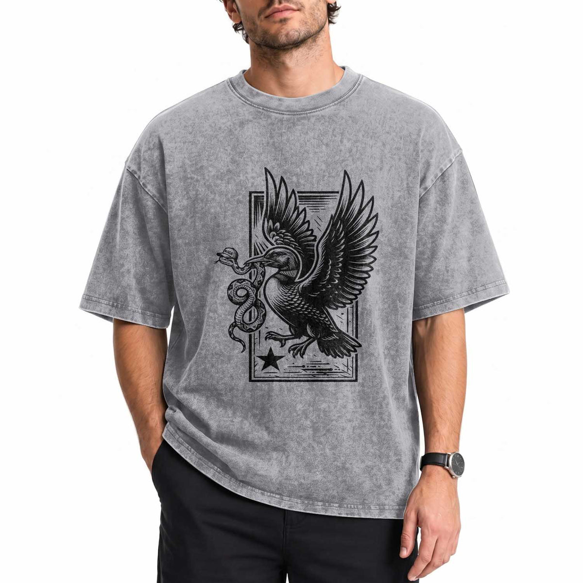 Rebel Loon Takes Down The Snake Washed Cotton T-Shirt Support MN Anti Ice Movement