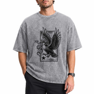Rebel Loon Takes Down The Snake Washed Cotton T-Shirt Support MN Anti Ice Movement