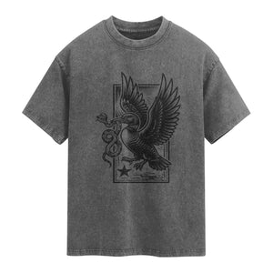 Rebel Loon Takes Down The Snake Washed Cotton T-Shirt Support MN Anti Ice Movement