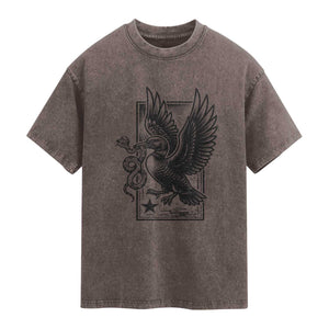 Rebel Loon Takes Down The Snake Washed Cotton T-Shirt Support MN Anti Ice Movement
