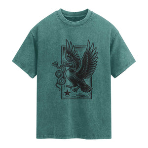 Rebel Loon Takes Down The Snake Washed Cotton T-Shirt Support MN Anti Ice Movement