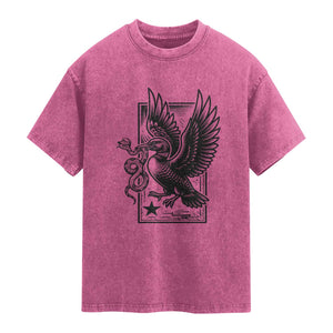 Rebel Loon Takes Down The Snake Washed Cotton T-Shirt Support MN Anti Ice Movement