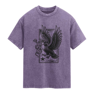 Rebel Loon Takes Down The Snake Washed Cotton T-Shirt Support MN Anti Ice Movement