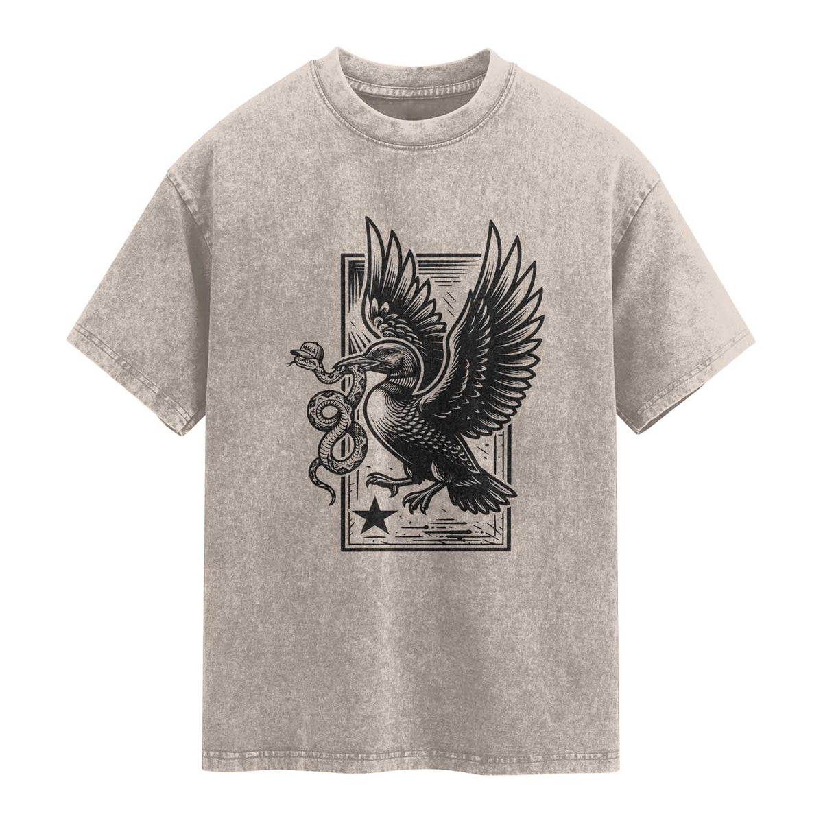 Rebel Loon Takes Down The Snake Washed Cotton T-Shirt Support MN Anti Ice Movement