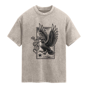 Rebel Loon Takes Down The Snake Washed Cotton T-Shirt Support MN Anti Ice Movement