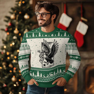 Rebel Loon Takes Down The Snake Ugly Christmas Sweater Support MN Anti Ice Movement TS12 Beige Green Print Your Wear