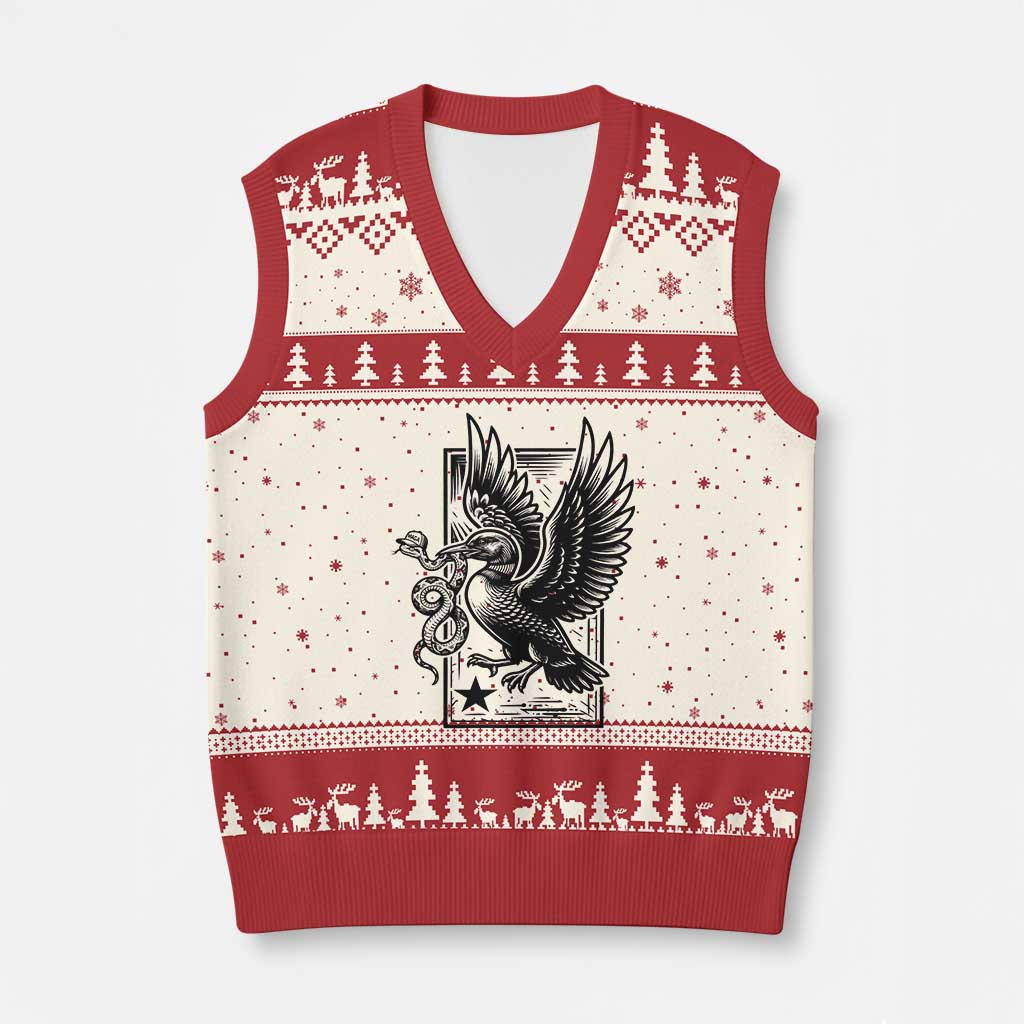 Rebel Loon Takes Down The Snake V-Neck Knit Sweater Vest Support MN Anti Ice Movement TS12 Beige Red Print Your Wear