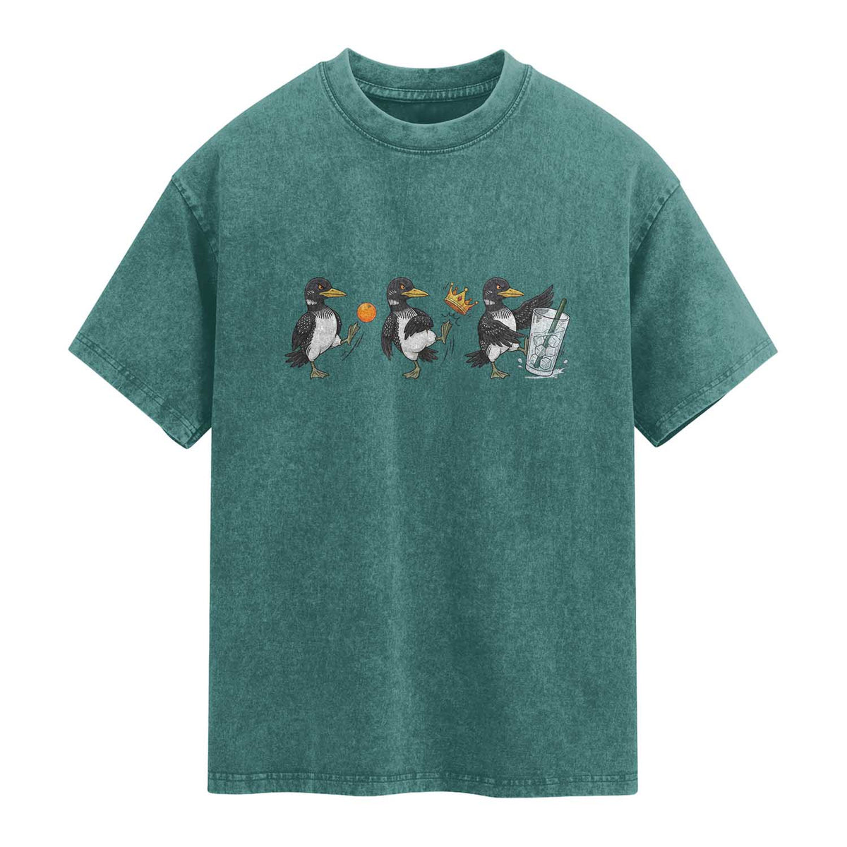 Funny No Kings MN Rebel Loon Washed Cotton T-Shirt Minnesota State Pride