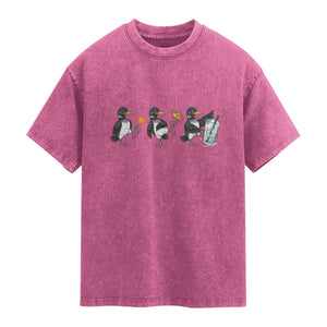 Funny No Kings MN Rebel Loon Washed Cotton T-Shirt Minnesota State Pride