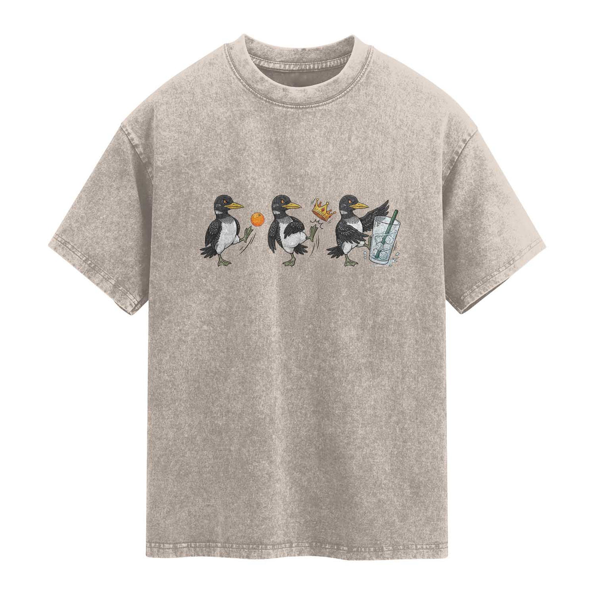 Funny No Kings MN Rebel Loon Washed Cotton T-Shirt Minnesota State Pride