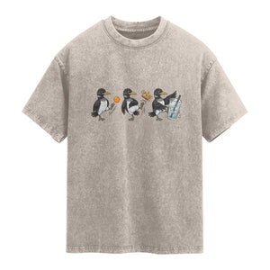 Funny No Kings MN Rebel Loon Washed Cotton T-Shirt Minnesota State Pride