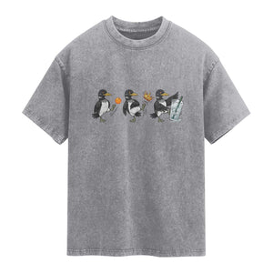 Funny No Kings MN Rebel Loon Washed Cotton T-Shirt Minnesota State Pride
