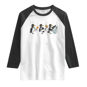 Funny No Kings MN Rebel Loon Raglan Shirt Minnesota State Pride TS12 White Black Print Your Wear