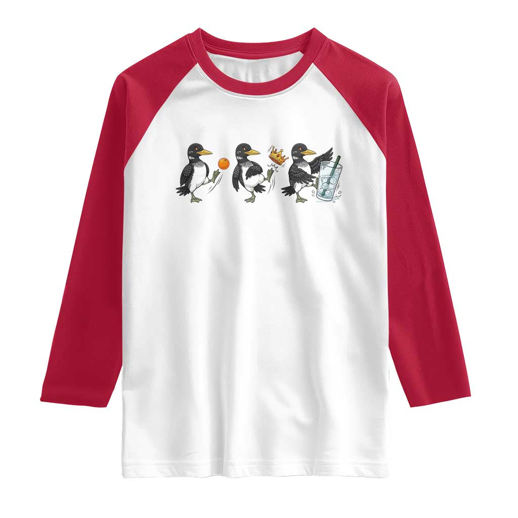 Funny No Kings MN Rebel Loon Raglan Shirt Minnesota State Pride TS12 White Red Print Your Wear