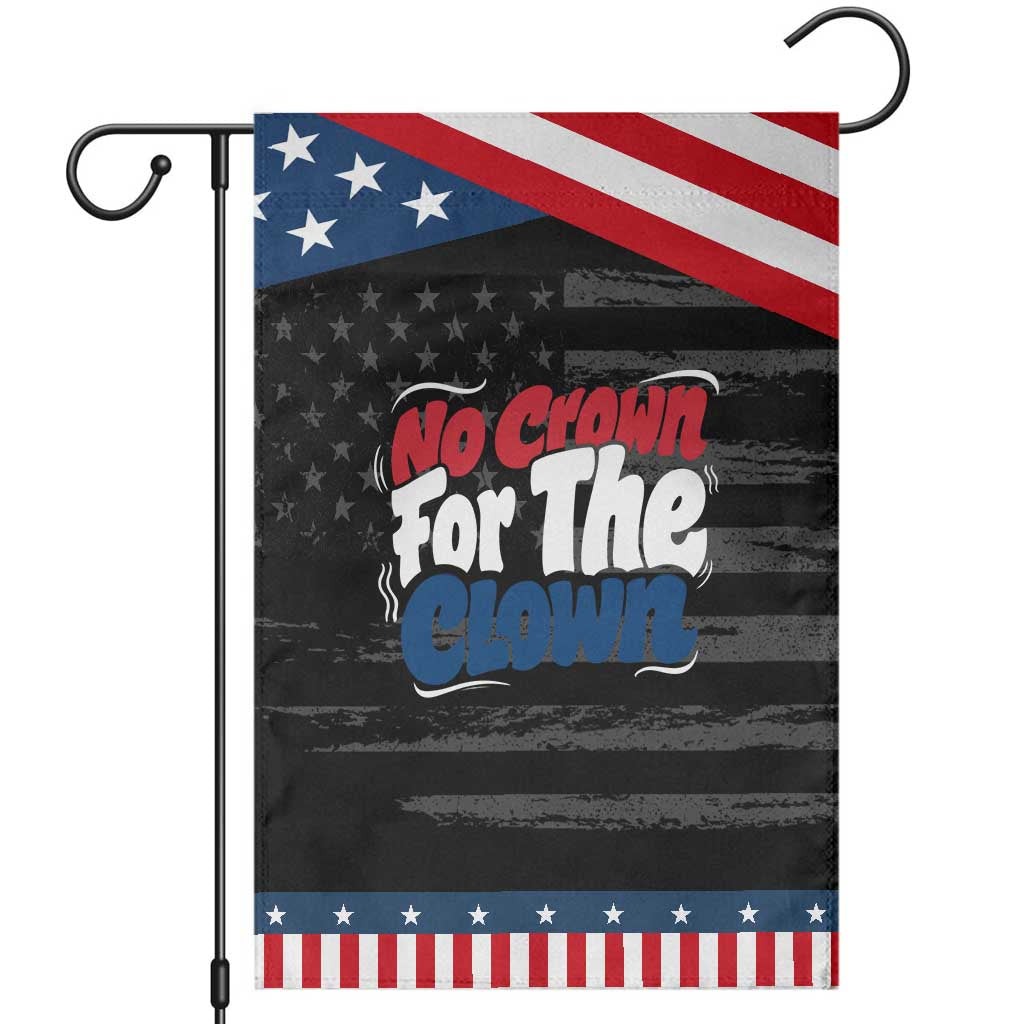 Anti Monarchy Political Garden Flag No Crown For A Clown TS12 Distressed Black Blue Print Your Wear