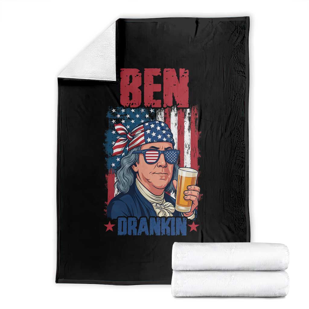 Benjamin Franklin Throw Blanket Funny Ben Drankin American History TS12 Black Print Your Wear