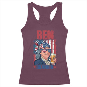 Benjamin Franklin Racerback Tank Top Funny Ben Drankin American History TS12 Maroon Print Your Wear