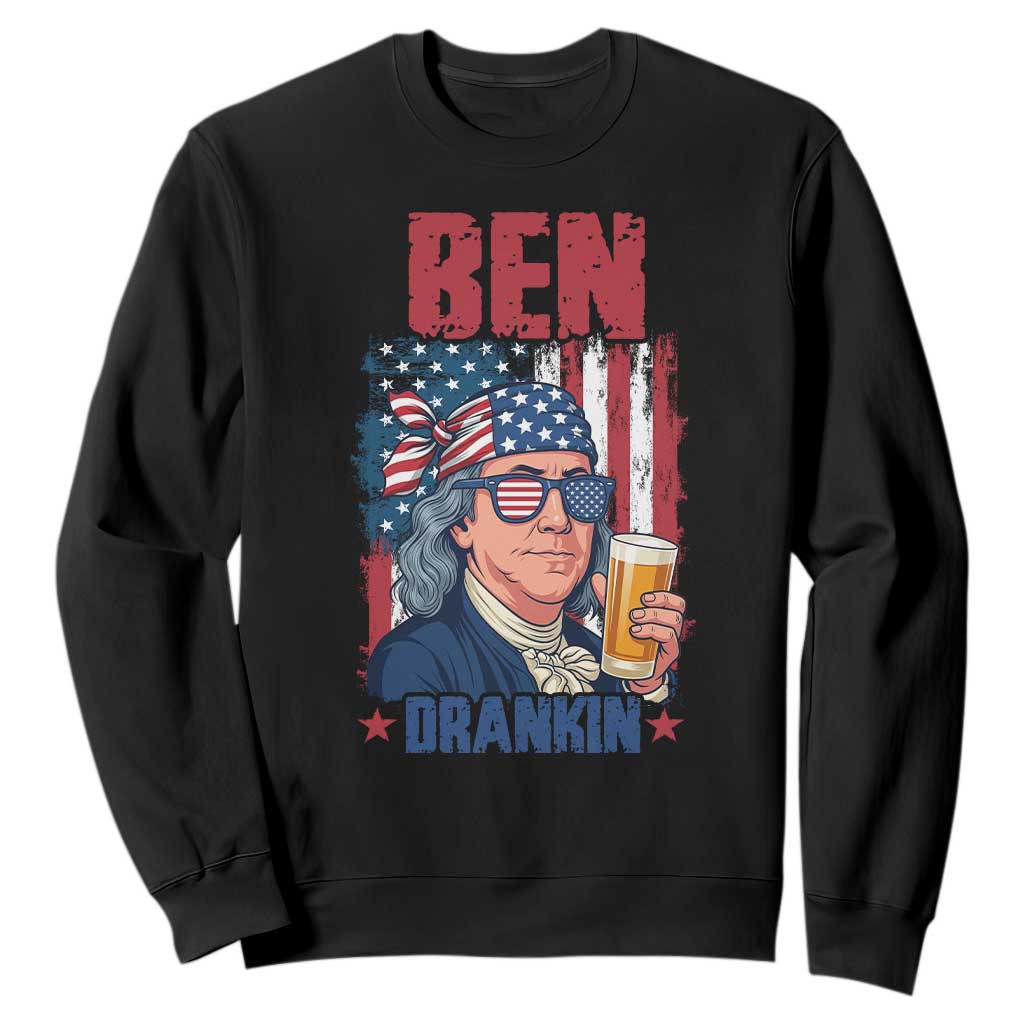 Benjamin Franklin Sweatshirt Funny Ben Drankin American History TS12 Black Print Your Wear