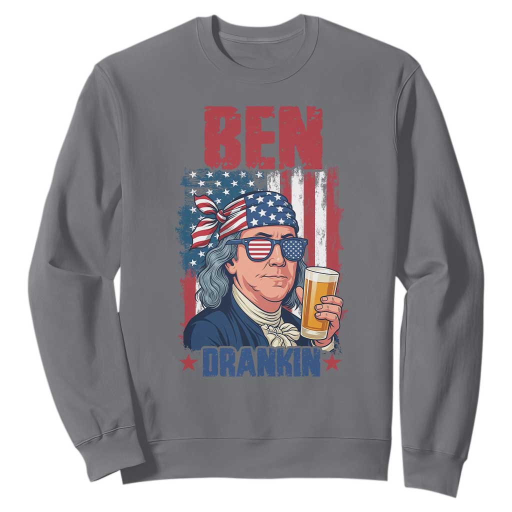 Benjamin Franklin Sweatshirt Funny Ben Drankin American History TS12 Charcoal Print Your Wear