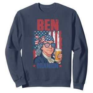 Benjamin Franklin Sweatshirt Funny Ben Drankin American History TS12 Navy Print Your Wear