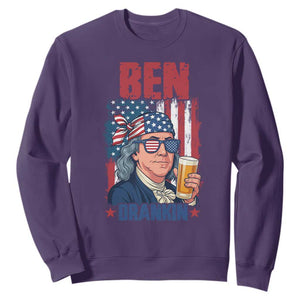Benjamin Franklin Sweatshirt Funny Ben Drankin American History TS12 Purple Print Your Wear