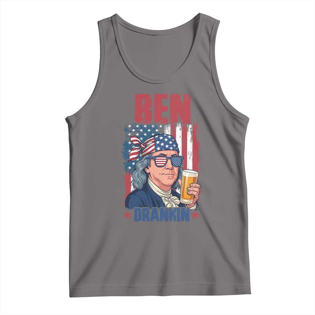 Benjamin Franklin Tank Top Funny Ben Drankin American History TS12 Deep Heather Print Your Wear