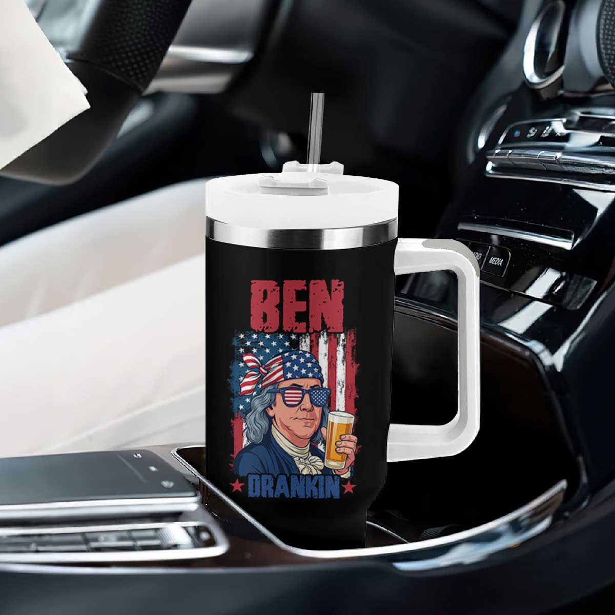 Benjamin Franklin Tumbler With Handle Funny Ben Drankin American History TS12 Print Your Wear