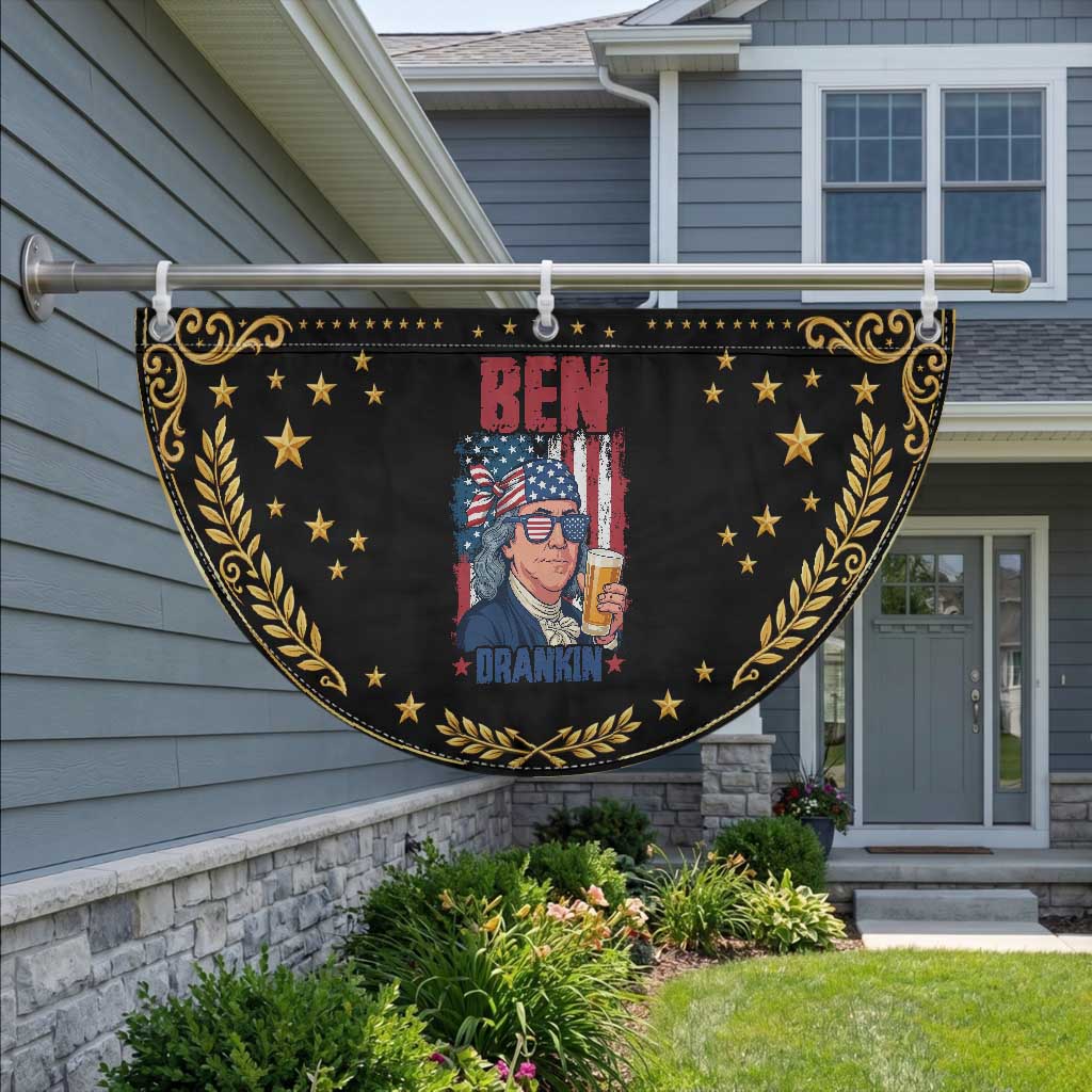Benjamin Franklin Patriotic Fan Flag Funny Ben Drankin American History TS12 2pcs pack Vintage Black Print Your Wear