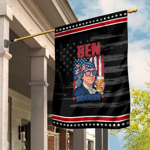 Benjamin Franklin Garden Flag Funny Ben Drankin American History TS12 Distressed Black Red Print Your Wear