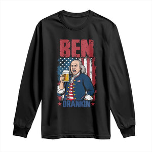 Benjamin Franklin Long Sleeve Shirt Funny Patriotic Founding Father TS12 Black Print Your Wear