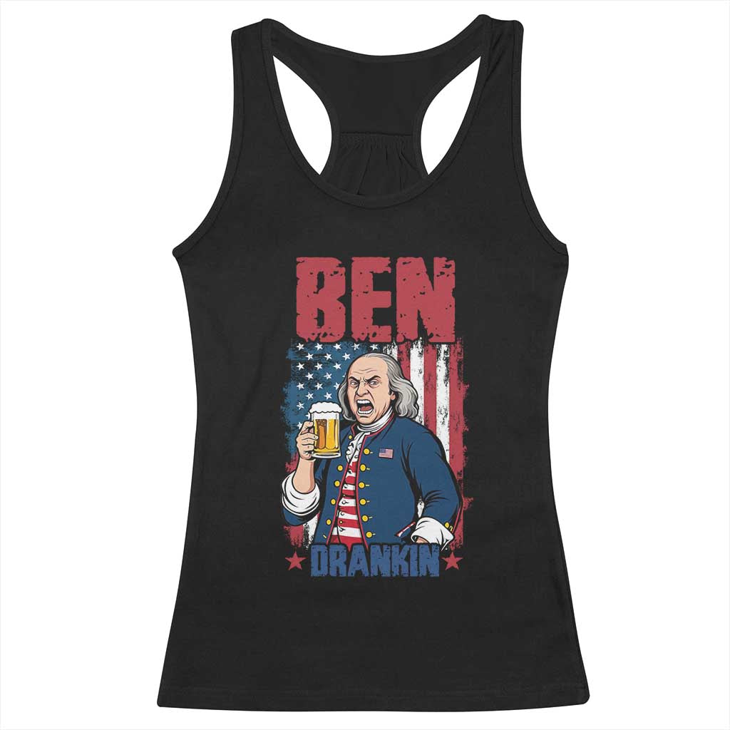 Benjamin Franklin Racerback Tank Top Funny Patriotic Founding Father TS12 Black Print Your Wear