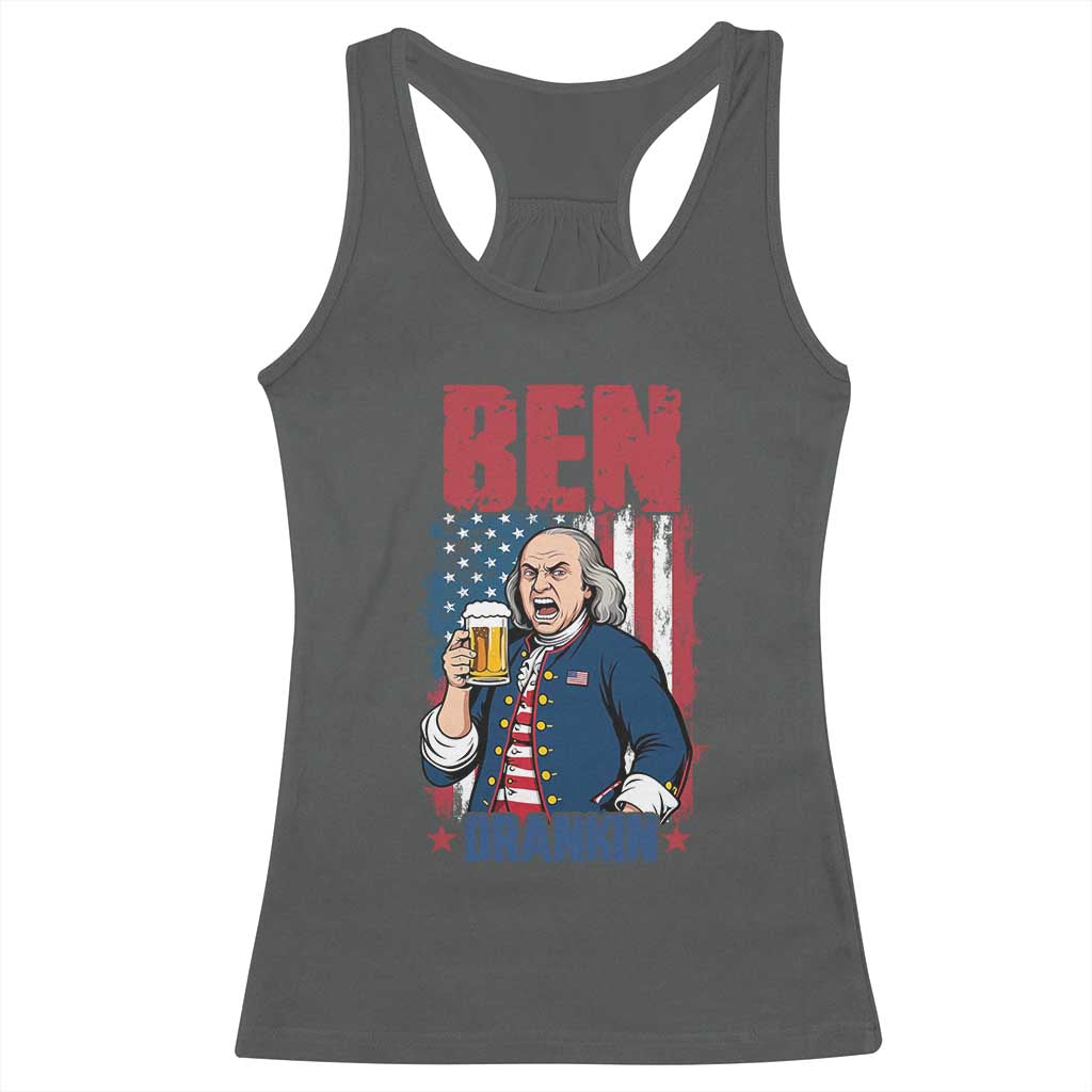 Benjamin Franklin Racerback Tank Top Funny Patriotic Founding Father TS12 Dark Heather Print Your Wear